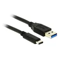 Produktbild: DeLOCK 0.5m USB3.1-C/USB3.1-A USB Kabel USB 3.2 Gen 2 (3.1 Gen 2) 0,5 m USB A USB C 10 Gbit/s Schwarz