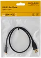 Produktbild: Delock Kabel SuperSpeed USB 10 Gbps (USB 3.1 Gen 2) Typ-A Stecker > USB Type-C Stecker 0,5 m schwarz