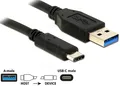 Produktbild: DELOCK 83869 - USB 10 Gb/s Kabel, A Stecker auf C Stecker, 0,5 m
