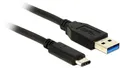 Produktbild: Delock USB-Kabel USB-A Stecker, USB-C Stecker 0.50m Schwarz 83869