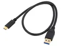 Produktbild: 83869 Kabel USB A-Stecker,USB C-Stecker 0,5m schwarz 22AWG,30AWG DELOCK