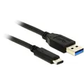 Produktbild: Delock USB-Kabel USB-A Stecker, USB-C® Stecker 0.50 m Schwarz 83869
