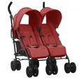 Produktbild: vidaXL Kinder-Buggy Geschwisterwagen Rot Stahl