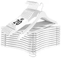 Produktbild: Utopia Home 20er Pack Holzbügel mit Hosenstange und Schulterrillen, stabiles und schlankes Design für Mäntel, Anzüge, Hosen und Jacken, Weiß