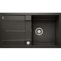 Produktbild: Metra 5 - Silgranitspüle, 86x50 cm, mit Ablaufsystembedienung, Schwarz 525918 - Blanco