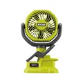 Produktbild: RYOBI 18 V Akku-Clip-Ventilator RCF18-0 (Kompakter und tragbarer Akku-Ventilator, gummierte Befestigungsklammer, 2-stufige Einstellung, Trommel-Ø (cm) 10, ohne Akku & Ladegerät im Karton), Grün