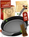 Produktbild: Gusseisenpfanne Induktion 24cm inkl. Anleitung und Rezeptbuch  Geschliffene P...