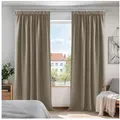 Produktbild: Deconovo Verdunkelungsvorhang Gardinen mit Kräuselband Blickdicht Vorhänge Wohnzimmer 2er Set, Vorhang Verdunkelung Vorhänge Kälteschutz Schlafzimmer Thermovorhang beige 140 cm x 175 cm