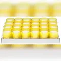 Produktbild: Mank Refill Kerzen / Teelichteinsatz in Gelb, Ø50x65 mm, 24 Stück - Brenndauer ca. 24 Std.