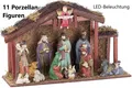 Produktbild: NEU Weihnachtskrippe Porzellan Figuren LED für Fest Advent Familie Kinder Deko