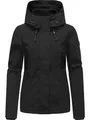 Produktbild: Ragwear Damen leichte wasserdichte und atmungsaktive Übergangsjacke Sommerjacke kurz mit Verstellbarer Kapuze mit feiner Rillenstruktur Sunniva B YOUMODO Black Gr. S