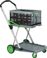 Produktbild: Klappmobil CLAX®, 2 Etagen, Tragkraft bis 60 kg, Lenk- & Bockrollen, inkl. 46 l Klappbox, Aluminium & Kunststoff, grau/grün 981793