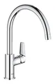 Produktbild: GROHE BauEdge, Küchenarmatur, 360° schwenkbar, hoher Auslauf, Hochdruck | Wasserhahn für die Küche, Durchflussbegrenzer, werkzeugfreie Spülbecken-Montage (chrom, 31367001)