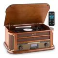 Produktbild: Auna Belle Epoque 1908 DAB Retro-Stereoanlage Plattenspieler DAB+ Braun
