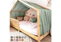 Produktbild: lilimaus Betthimmel Musselin Hausbett Himmel Kinderzimmer Baumwolle mit Gold 2er Set, Gemütlicher Baldachin aus Baumwolle für traumhafte Kinderzimmer-Deko