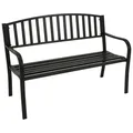 Produktbild: Gartenbank Metallbank Gartenmöbel Bank 2er Metall NEWPORT 2-sitzer schwarz Stahl