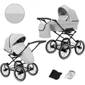 Produktbild: Kunert Romantic 2in1 Kinderwagen in Silber mit AIR WHEELS und schwarzem Rahmen