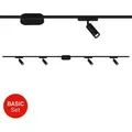 Produktbild: Briloner Luxtrail Schienensystem, Starterset, 4x LED Spots, Schwenkbar, Erweiterbar, Schwarz, 2 m - Schwarz