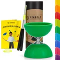 Produktbild: Diabolo Freizeitsport Jonglier-Set Basic (grün) - Diabolo mit Aluminium-Handsticks, Ersatzschnur, Anleitung. Perfekt für Kinder, Einsteiger & Anfänger
