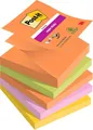 Produktbild: Post-it Super Sticky Z-Notes, Packung mit 5 Blöcken, 90 Blatt pro Block, 76 mm x 76 mm, Orange, Grün, Pink, Gelb - Extra-stark klebende Notizzettel für Notizen, To-Do-Listen, Erinnerungen