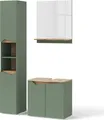 Produktbild: Vicco Badmöbel-Set Marelle, 3 Teile, mit Hochschrank, Grün/Artisan