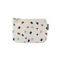 Produktbild: Kleine Kosmetiktasche aus Bio-Baumwolle – Kulturbeutel & Kosmetikbeutel, Make-Up Etui & Federtasche für Damen, Herren & Kinder, kompakt, vegan, mit Muster (Greige/Blue Dots Print)