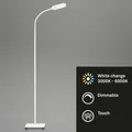 Produktbild: BRILONER OFFICE STEP LED Stehlampe, Touchfunktion, CCT Farbtemperatursteuerung, Dimmbar, Schwenkbar, weiß, 21 x 21 x 128 cm