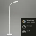 Produktbild: Office step led Stehlampe, Touchfunktion, cct Farbtemperatursteuerung, Dimmbar, Schwenkbar, weiß, 21 x 21 x 128 cm - Briloner