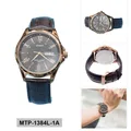Produktbild: Casio Herrenuhr Edelstahl Lederband Quarz MTP-1384L-1A