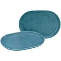 Produktbild: Creatable Servierplatten-Set, Hellblau, Keramik, 2-teilig, orientalisch, oval, 23x7x30 cm, Tischkultur & Servieren, Servierplatten
