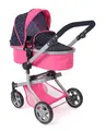 Produktbild: Bayer Chic 2000® 2in1 Puppenwagen Mika – Konfetti Pink – faltbar – höhenverstellbarer Griff 47-80 cm – modernes Gestell – Puppen bis 52 cm – 4-8 J.
