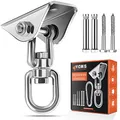 Produktbild: Viomis Edelstahl Deckenhaken Hängesessel bis 450kg - 360° drehbare Deckenhalterung, Boxsack Halterung, Schaukelhaken - Deckenhalterung für Beton Holz Sets Spielplatz Veranda Sitz Trapeze Yoga, Gym