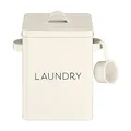 Produktbild: Navaris Waschmittelbox mit Dosierlöffel - Metall Aufbewahrungsbox für Waschmittel - Laundry Dose Deckel - Vintage Waschpulver Box Behälter - weiß