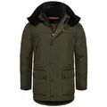 Produktbild: Höhenhorn Winterjacke Mangard Herren Winter Jacke für Männer Gefüttert Winterjacke Parker abnehmbare Gefütterte Kapuze, weicher Teddyfleece Kragen grün M