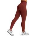 Produktbild: Smilodox Leggings Yune, Scrunch & Batik Optik mit Seamless Naht und Kontur, Fitness Hose elastisch, Blickdicht, komfortabel & stylisch, Gym Yoga Pilates rot M
