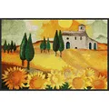 Produktbild: Salonloewe Rosina Wachtmeister Nuovo Girasole Fußmatte waschbar 050 x 075 cm Fußabtreter Schmutzfangmatte Toskana Katzen Landschaft Sonnenblume