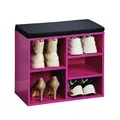 Produktbild: Kesper | Schuhschrank mit Sitzkissen, Material: Faserplatte, Maße: B51,5 x H48 cm x L29,5 cm, Farbe: Pink, Schwarz |15964