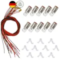 Produktbild: E5 LED Beleuchtungssockel Set 10 Stück Warmweiß 12-14V 3000 Kelvin E5.5 H0 Höhe