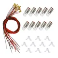 Produktbild: Beleuchtungssockel E5 LED Halterung 10 Stück Warmweiß 14 mm 12 V E5.5 H0 12-14V