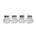 Produktbild: APS 4x Mini Salz Pfeffer Gewürz Streuer Set Glas Edelstahl Silber Transparent
