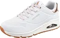 Produktbild: Skechers Damen Uno Shimmer Away Trainers, White Durabuck, Rose Gold Duraleather/Mesh Tr, 40 EU