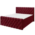 Produktbild: Boxspringbett - weinrot - H3 - 140x200 cm Doppelbett Polsterbett Gästebett