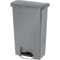 Produktbild: Rubbermaid Commercial Products Slim Jim 1883602 50 Litre Front Step Step-On Resin Wastebasket - Grey