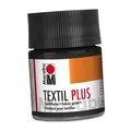 Produktbild: Marabu Textil Farbe Plus schwarz 50ml Glas volldeckend waschbeständig Deckkraft