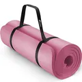 Produktbild: TRESKO Yogamatte Phthalatfrei - Gymnastikmatte rutschfest, Pilatesmatte Fitnessmatte mit Tragegurt, 185x60 & 190x100 cm (Rosa, 185 x 60 x 1,0cm)