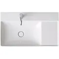 Produktbild: Duravit DuraSquare Möbelwaschtisch, 80x47cm, 1 Hahnloch, Becken links, ohne Überlauf, Unterseite geschliffen und glasiert, 2348800071, Farbe: Weiß