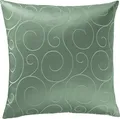 Produktbild: Erwin Müller Kissenhülle, Kissenbezug Oberhausen, Jacquard Ranken Salbei Größe 40x40 cm - pflegeleicht, bügelleicht, mit praktischem Reißverschluss