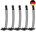 Produktbild: Fippy 100 Stück Verstellbare Kabelklemme Kabelschellen Selbstklebende Schwarz