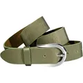 Produktbild: Ledergürtel SILBERGIFT, Damen, Gr. 100, grün (oliv), Rindsleder, Gürtel Ledergürtel, Schraffiert, Silber-Hufeisenschließe