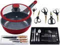Produktbild: KING Bratpfanne Küchenstart, Aluminiumguss (Set), Küchenmesser, Scheren, Besteck, Bratpfanne + Deckel Ø 24 cm,Induktion